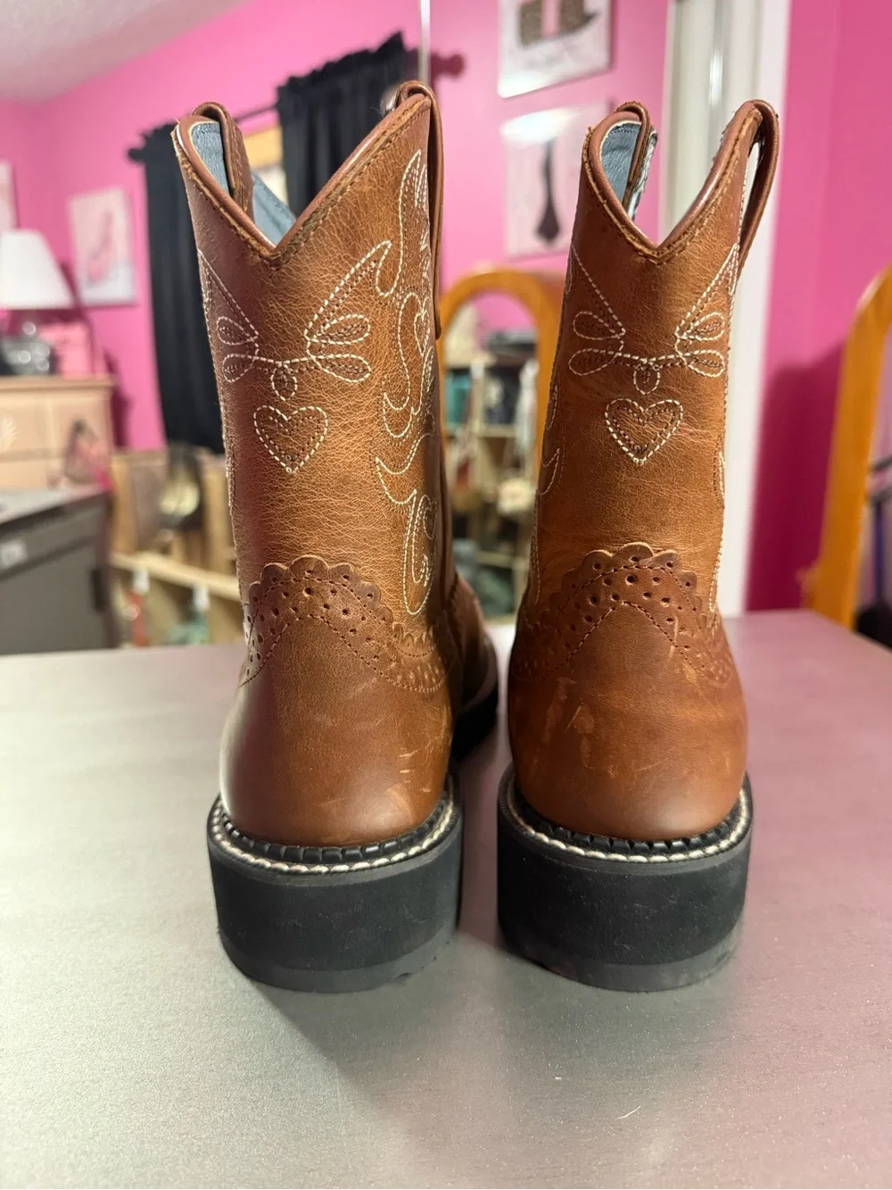 Ariat Brown women Western Stitch-Accent Boots